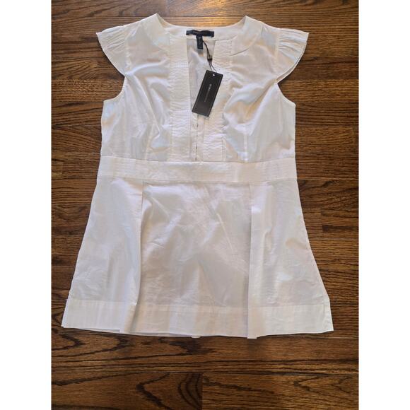 BCBGMAXARZIA Womens Woven Cotton White Top Size M NWT - Picture 5 of 9